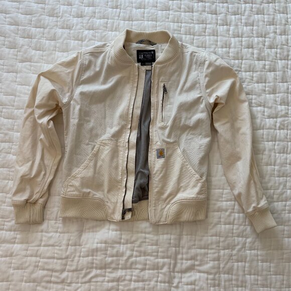 Carhartt Women's Rugged Flex Relaxed Fit Canvas Jacket - Natural - Picture 2 of 5